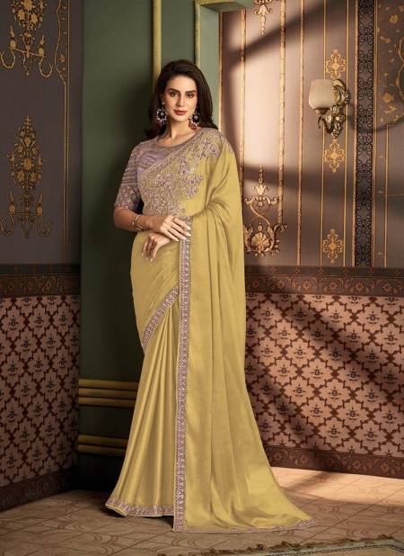 Yellow Colour Sandalwood 1202 Colour By TFH Silk Designer Party Wear Saree Wholesale Online SW-1202-K