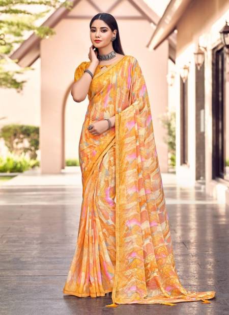 Yellow Colour Savya By Ruchi 22801 A To 22806 B Daily Wear Saree Catalog 22802 A