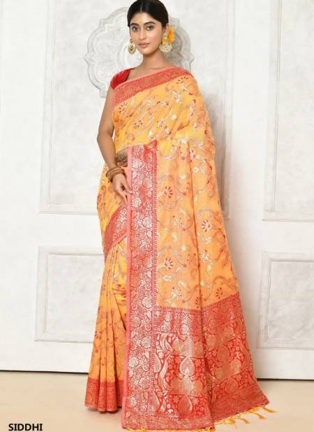 Yellow Colour Siddhi By Fashion Lab Cotton Saree Catalog 1302