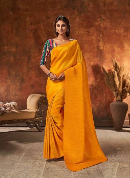 Yellow Colour Sneha By Fashion Lab Georgette Saree Catalog 7001