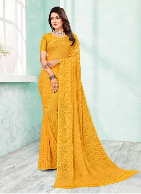 Yellow Colour Star Chiffon Vol 110 By Ruchi Daily Wear Saree Catalog 24307 C