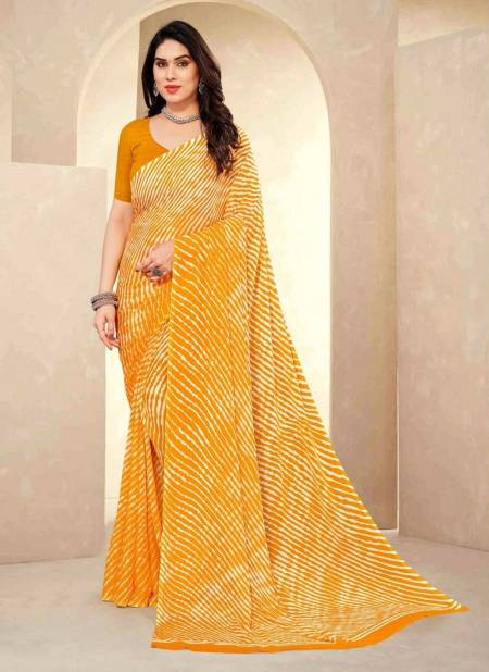 Yellow Colour Star Chiffon Vol 124 By Ruchi Daily Wear Saree Catalog 24318 D