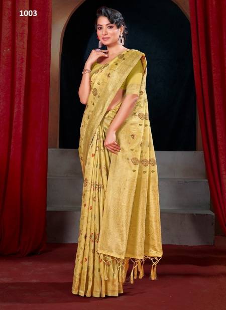 Yellow Colour Suhani By Sangam Silk Saree Catalog 1003