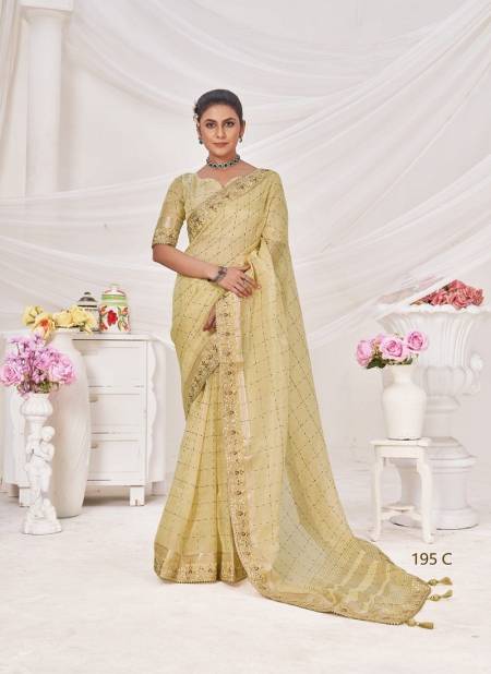 Yellow Colour Sumitra 195 A To H Banarasi Jari Silk Designer Bulk Saree Orders In India 195 C