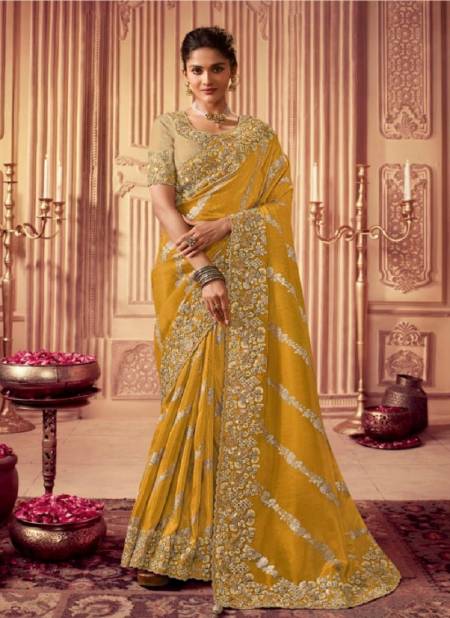 Yellow Colour Suvarna By Sulakshmi Wedding Saree Catalog 8006 A Catalog