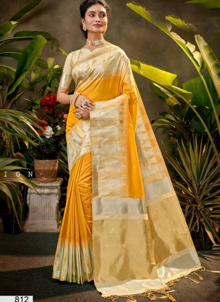 Yellow Colour Sweta By Fashion Lab Silk Saree Catalog 812