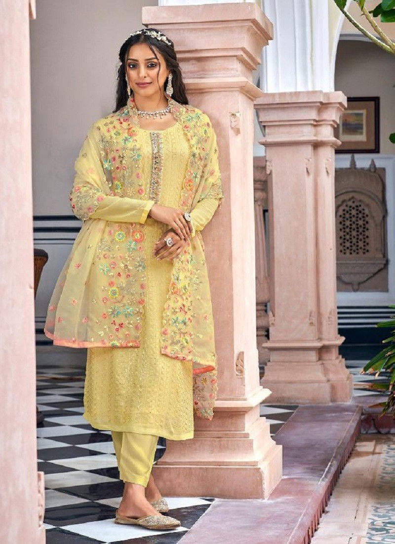 Yellow Colour Tiara By Eba Designer Salwar Suit Catalog 1497