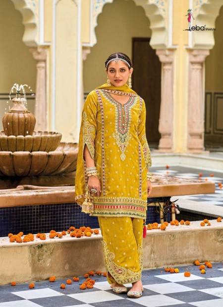 Yellow Colour Vaani By Eba Premium Silk With Embroidery Work Readymade Suit Catalog 1641