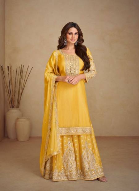 Yellow Colour Vaani Vol 3 By Gulkayra Chinon Readymade Suits Wholesale Market In Surat 7498