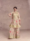 Yellow Colour Vanshika By Gulkayra Chinon Printed Sharara Readymade Suits Wholesalers In Delhi 7472 B