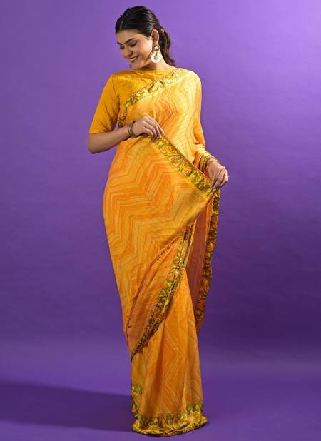 Yellow Colour Vasansi Printed Wholesale Daily Wear Sarees 6603