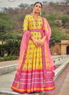 Yellow Colour Virasat Patola Party Wear Wholesale Gown Catalog 9005