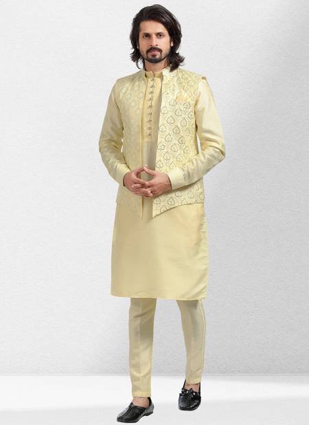 Yellow Colour Vol 43 Function Wear Modi Jacket Kurta Pajama Catalog 1834