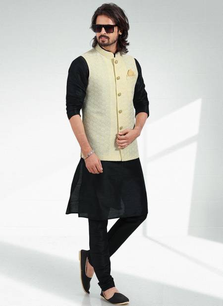 Yellow Colour Wedding Wear Wholesale Modi Jacket Kurta Pajama 1859