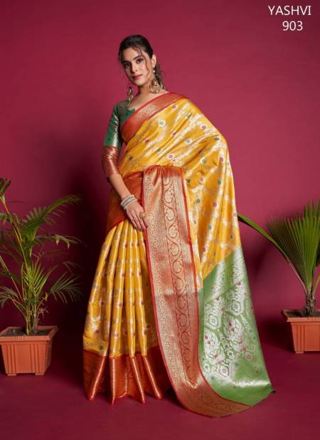 Yellow Colour Yashvi By Fashion Lab Silk Saree Catalog 903