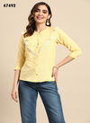 Yellow Colour kali By Mahotsav Embroidered Rayon Wester Top Wholesale Shop In Surat 47492