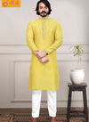 Yellow Designer Kurta Pajama 14007