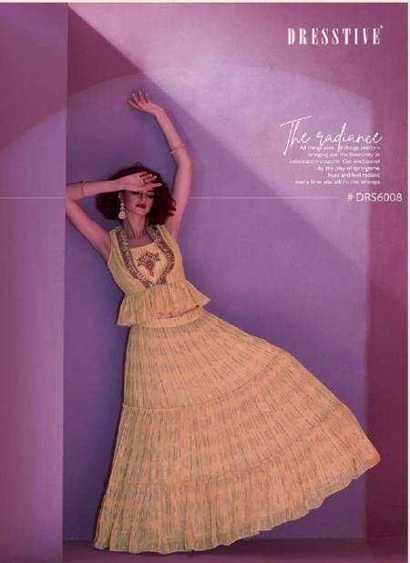 Yellow Eleanor By Dressetive Indowestern Lehenga Catalog 6008