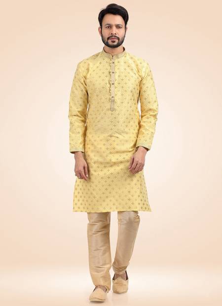 Yellow Function Wear Wholesale Kurta Pajama Catalog 1805