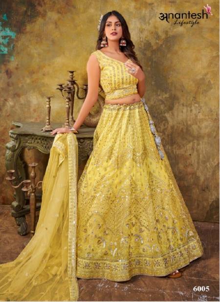 Yellow Maharani Vol 1 By Anantesh Party Wear Lehenga Choli Catalog 6005
