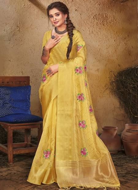 Yellow Maithali Sangam Function Wear Wholesale Designer Sarees Catalog 3521
