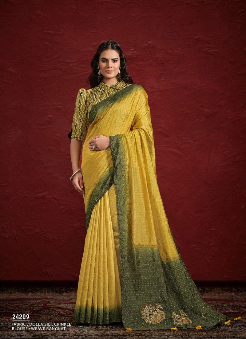 Yellow Multi Colour Aaina Mohmanthan By Mahotsav Designer Wedding Wear Saree Suppliers In India 24209