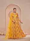 Yellow Multi Colour Sajni By Gulkayra Fancy Printed Wedding Wear Readymade Suits Suppliers In India 7468 E