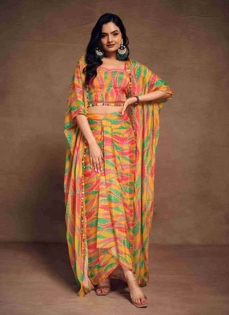 Yellow Multi Colour Summer Collection 1 By Arya Designs Redymade Co-ords Wholesale Shop In Surat TF-305