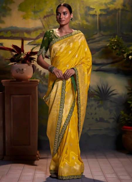 Yellow Parnika Wholesale Silk Saree Catalog 124