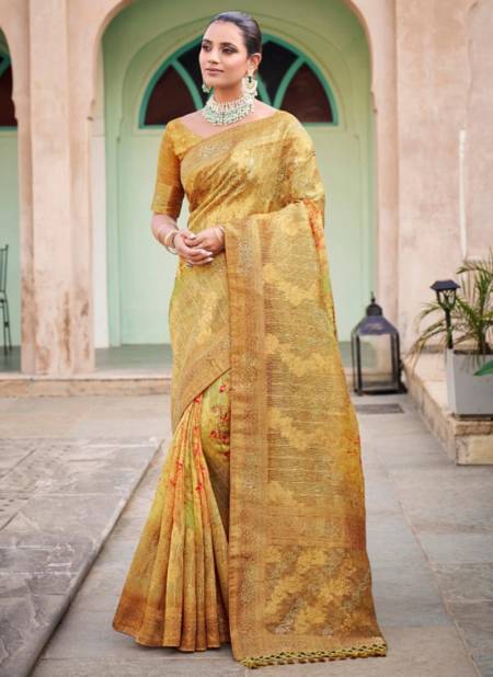 Yellow Ragini Mahaveera Wedding Wear Wholesale Silk Sarees 1807