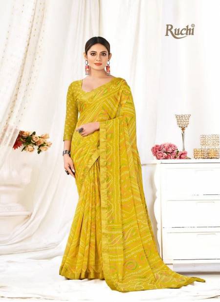Yellow Simayaa Vol 19 By Ruchi Chiffon Daily Wear Saree Catalog 26205B