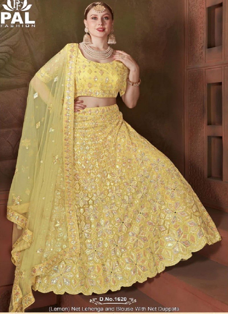 Yellow Super Hit Lehenga Designs By Pal Fashion Party Wear Lehenga Choli Catalog 1620