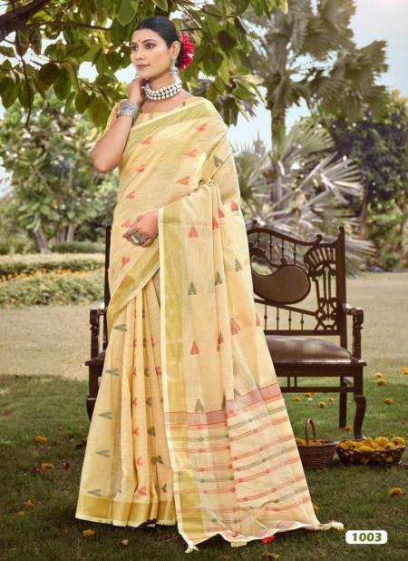 Yellow Surmaai By Bunawat Cotton Daily Wear Wholesale Sarees Manufacturers 1003