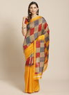 Yellow and Black Bhagalpuri Saree 15