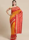 Yellow and Red Bandhani Daily Wear Pinted Bhagalpuri Saree 81