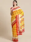 Yellow and Red Bhagalpuri Saree 19