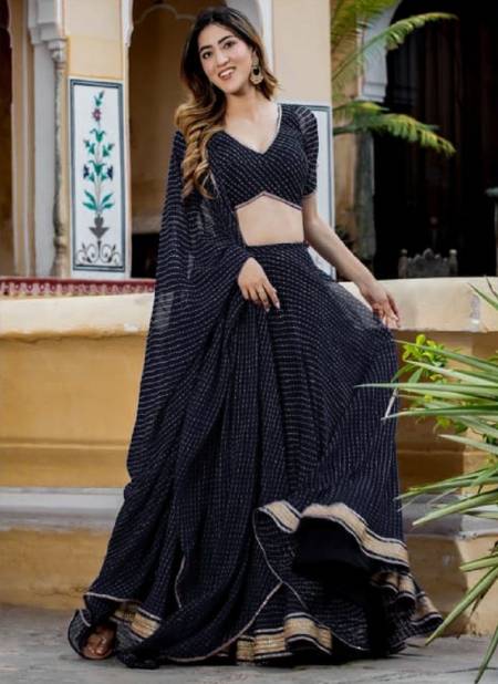 Zeel Clothing Vol 22 Designer Georgette Printed Lehenga Choli Exporters In India 15049-Black