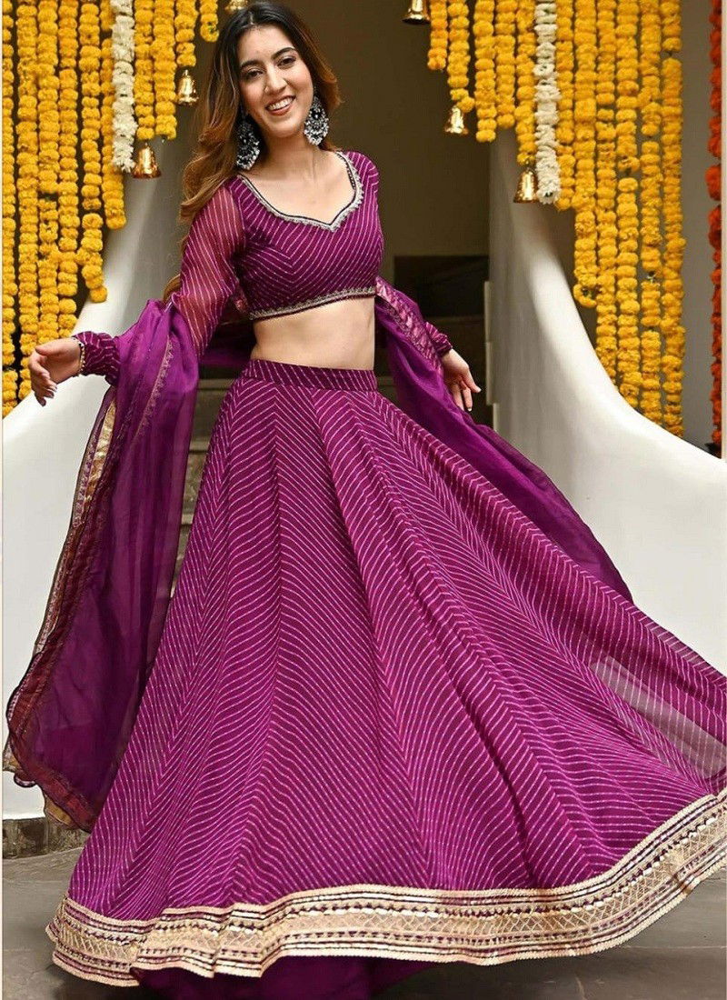 Zeel Clothing Vol 22 Designer Georgette Printed Lehenga Choli Exporters In India 15079-Purple