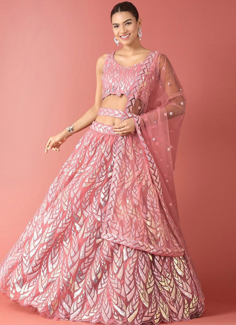 Zeel Clothing Vol 24 Soft Net Party Wear Lehenga Choli Exporters In India 15101-Pink