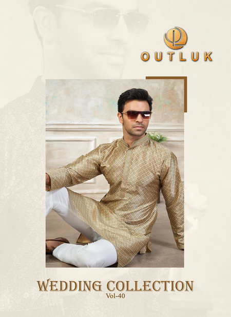 Outluk Wedding 40 Silk Digital Printed Kurta With Pajama Wholesale Market In Surat With Price