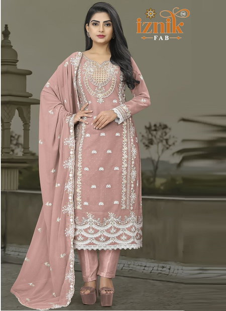 A 12 Iznik Georgette Embroidery Pakistani Suits Wholesale Market In Surat