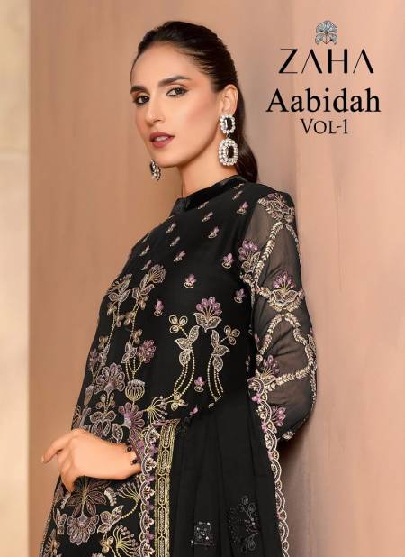 Aabidah Vol 1 By Zaha Georgette Pakistani Suits Wholesale Suppliers In Mumbai Catalog