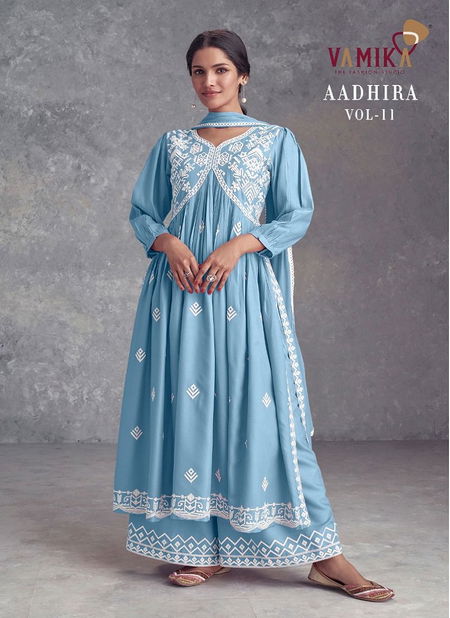 Aadhira Vol 11 By Vamika Lakhnavi Kurti With Bottom Dupatta Wholesale Market In Surat With Price
 Catalog