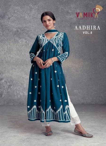 Aadhira Vol 8 Gold By Vamika Heavy Readymade Suits Wholesale Clothing Distributors In India
 Catalog