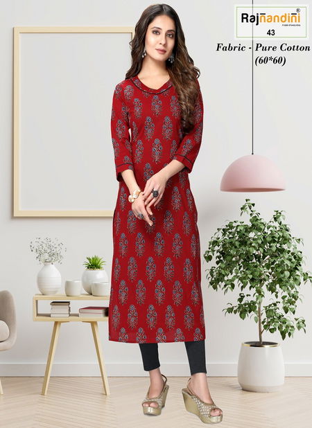 Aadhya By Rajnandini Printed Cotton Kurti Wholesale Online Catalog