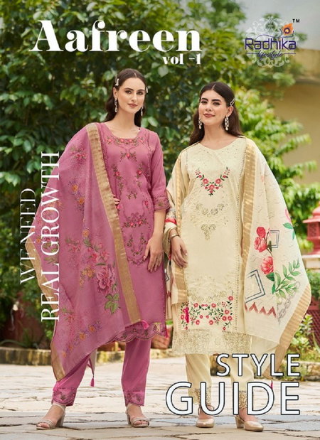 Aafreen Vol 1 By Radhika Silk Designer Kurti With Bottom Dupatta Wholesale Shop In Surat
