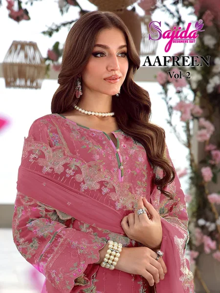 Aafreen Vol 1 By Sajida Organza Pakistani Salwar Suit Wholesale Market In Surat