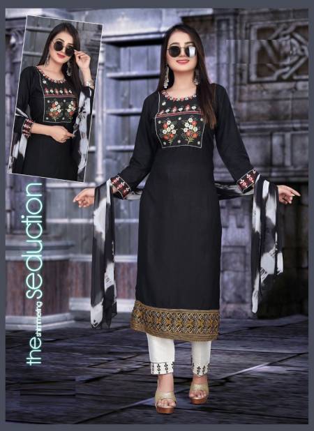 Aagya Armani Pant 1 Rayon Designer Fancy Wear Kurti Pant With Dupatta Collection Catalog