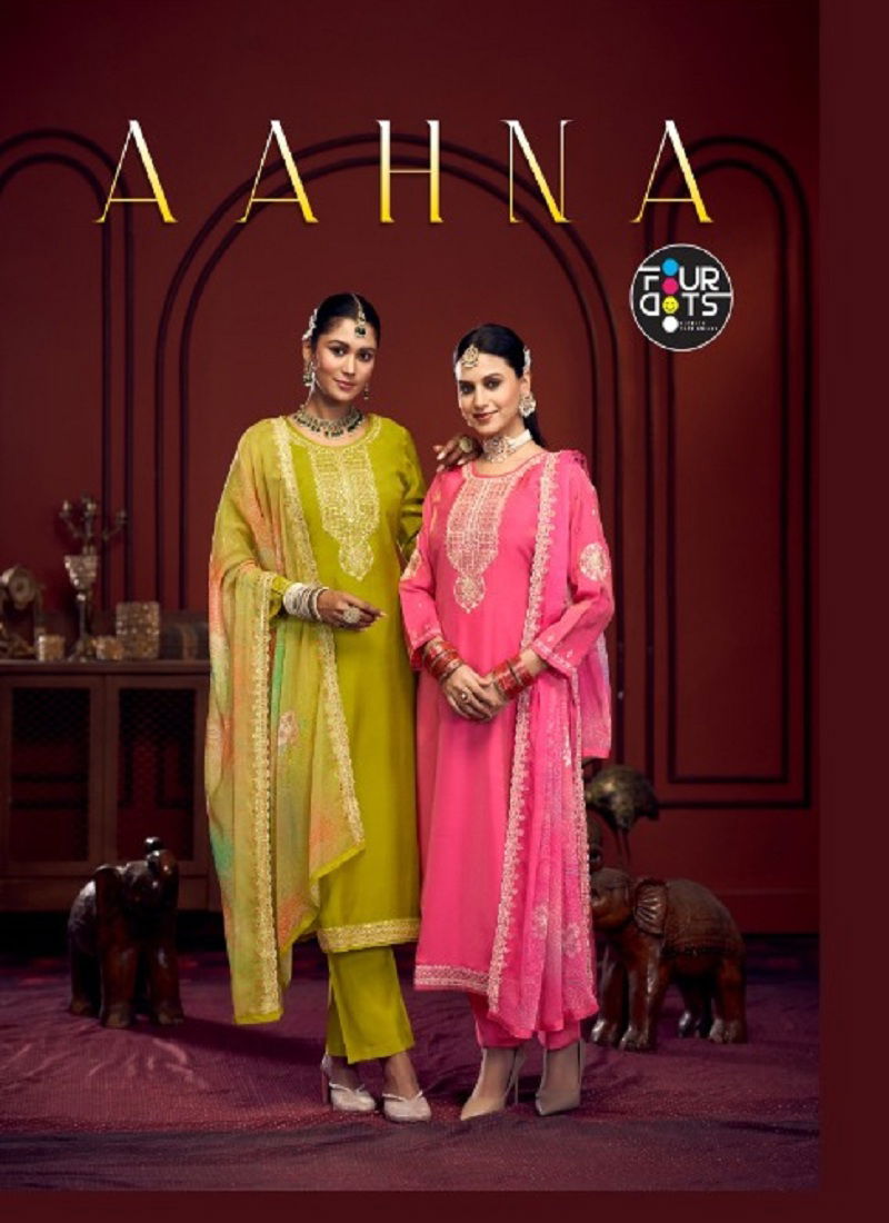 Aahna By Fourdots Muslin Simar Digital Printed Designer Salwar Suits Online Wholesale Catalog