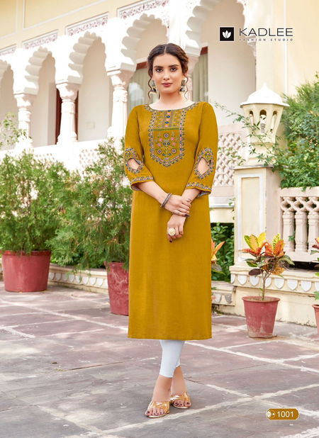 Aaisha By Kadlee Rayon Designer Kurti Wholesale Shop In Surat
 Catalog